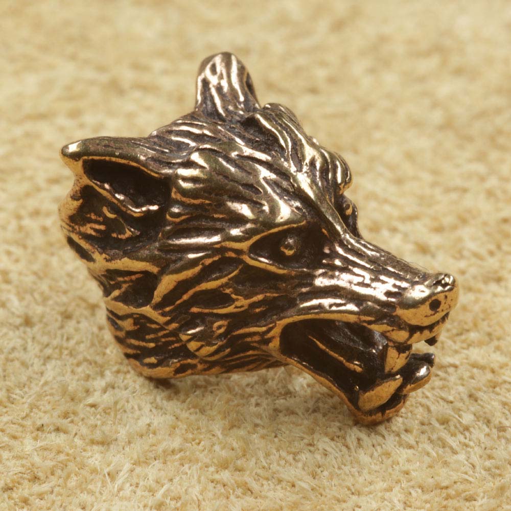 Bartperle Wolf Bartschmuck Bronze Haarperle
