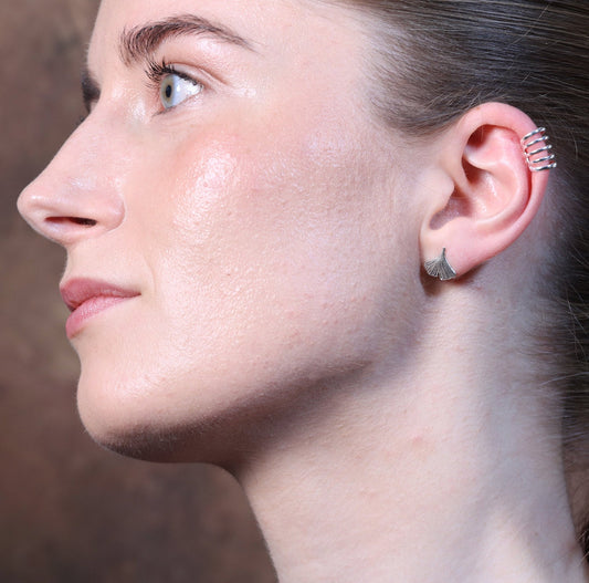 Ohrringe silber ginkgo Ohrstecker Ohrklemme