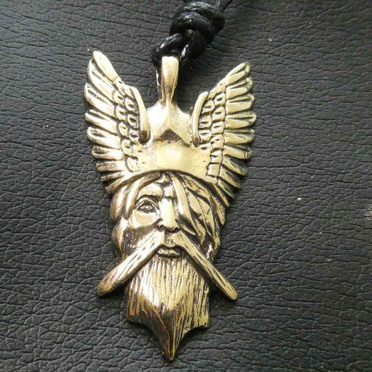 Odin Kette Wikinger Schmuck Anhänger Bronze Gott Mittelalter