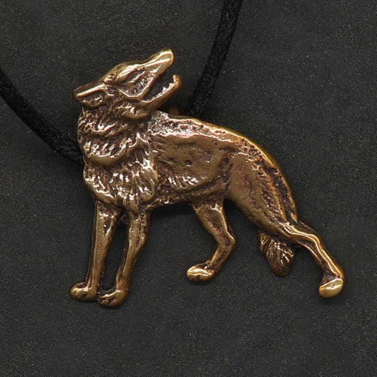 Wolf Kette Anhänger Bronze Schmuck