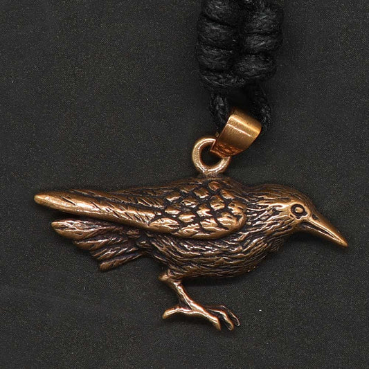 Rabe Schmuck Bronze Anhänger Krafttier Beschützer