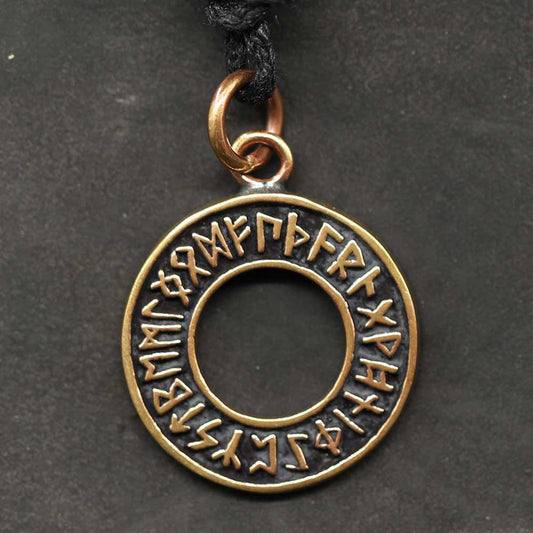 Runenkreis Kette Bronze Schmuck Anhänger Mittelalter