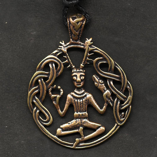 Wald Gott Anhänger Cernunnos Schmuck Bronze Kette