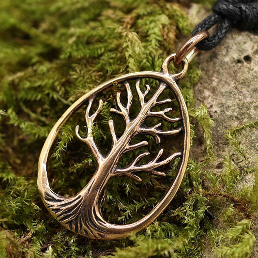 Baum Kette Anhänger gold Schmuck Wald Natur