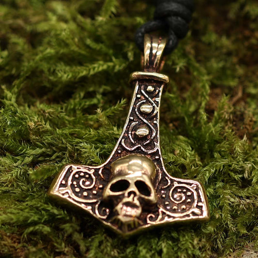 Thorshammer mit Totenkopf cooler Anhänger