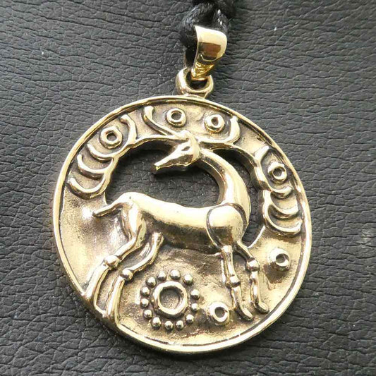 Keltischer Hirsch Schmuck Bronze Anhänger