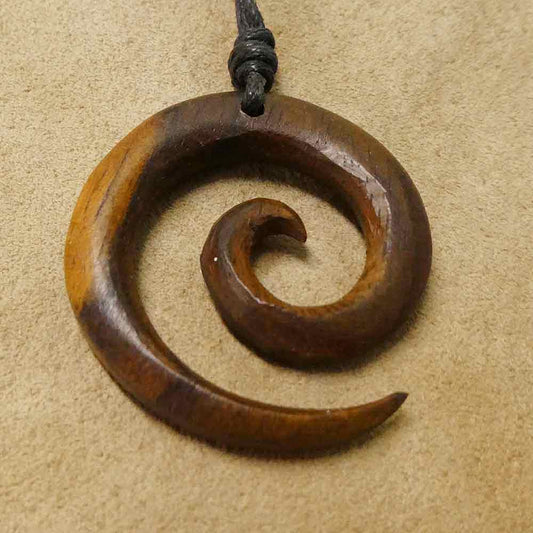 Spiralen Holzschmuck Kette Naturschmuck