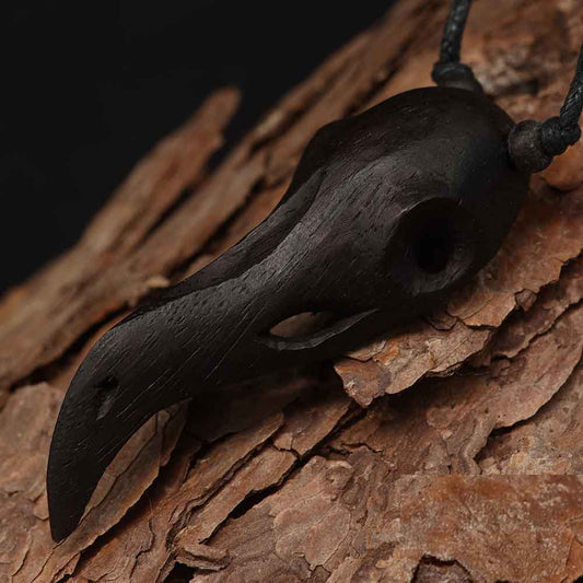 Gothic Holzlette Raben skull Schädel Handarbeit