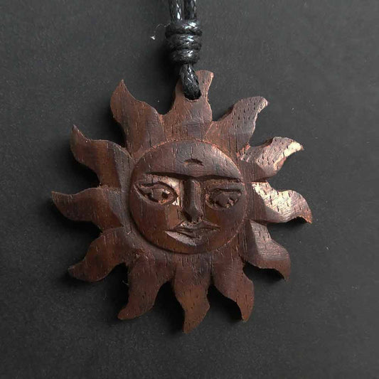 Sonne Holzschmuck Anhänger Handarbeit Fair Trade