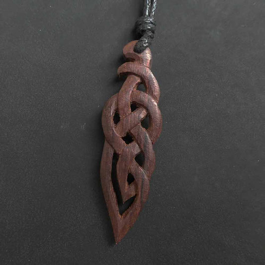 Keltische Kette Holz Schmuck Anhänger Fairtrade Handarbeit Keltenknoten