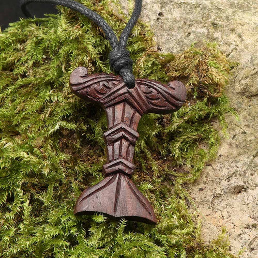 Weltensäule Holzschmuck Kettenanhänger Yggdrasil