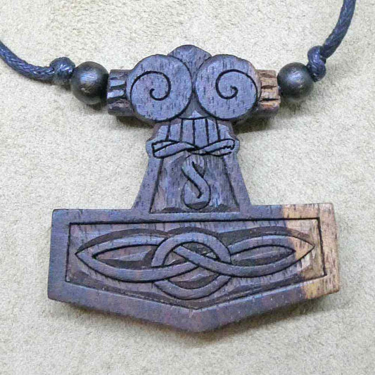 Thorshammer Holz Schmuck Anhänger