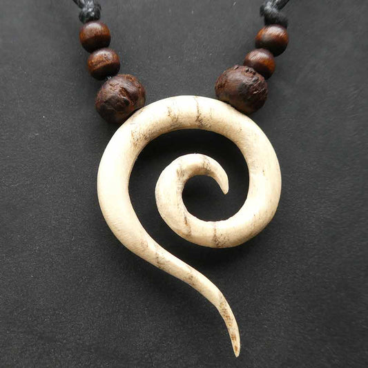 Weißes Holz Holzschmuck Kette Schmuck Kunst Handwerk Fairtrade