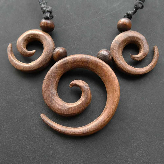 Spralen Collier Holz Kette Schmuck Kunst Handwerk Fairtrade Halskette