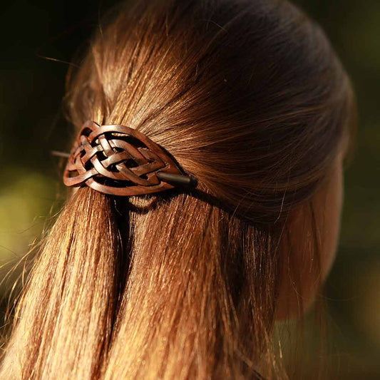 Haarspange aus Holz natürlicher haarschonender Verschluß Holzschmuck