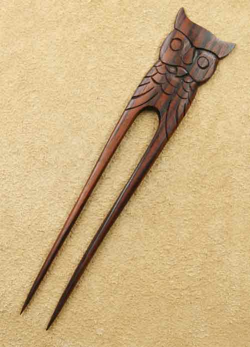 Haarstab Eule Haarschmuck Holz