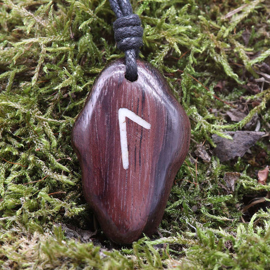 Runen Anhänger Holz Laguz Amulett Talisman