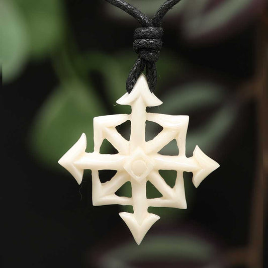 Chaosstern Knochen Schmuck geschnitzt Handarbeit fair gehandelt Mallagasch, Gott des Chaos