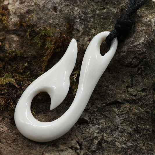 Hei Matau Kette Schmuck Knochen Maori Kettenanhänger