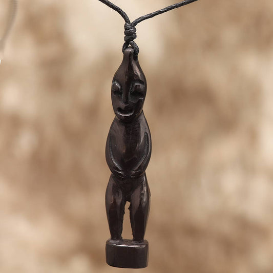 Primitiver Kette Anhänger geschnitzt aus Horn Handarbeit Tribal