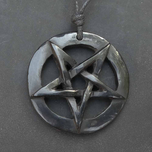 Drudenfuß Horn schmuck Anhänger Handarbeit Fairtrade