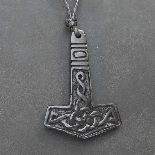 Thorshammer Wikinger Kette Schmuck Horn Kunst Handwerk Fairtrade