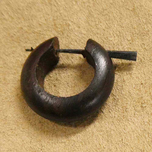 Holz Ohrring Creole Ohrschmuck aus Holz Ø 2cm Hand gefertigter Holzschmuck