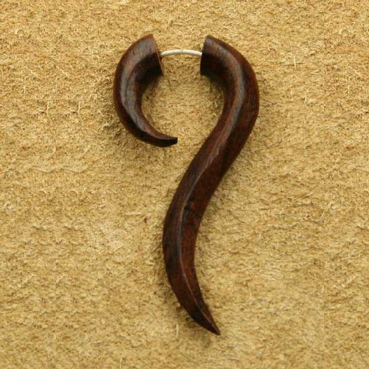 Fake Piercing Haken Holzschmuck Ohrschmuck Handarbeit Fair gehandelt