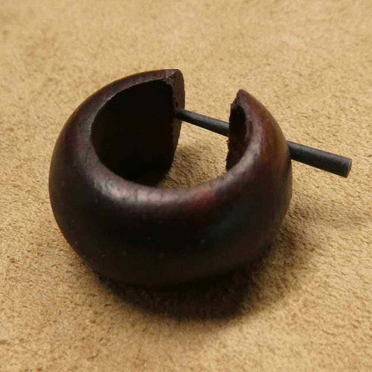 Wooden earring 2cm thick Hoop earring 1cm thick