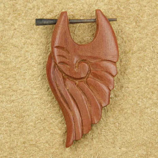 Holz Ohrring Muschel geschnitzt Ohrschmuck