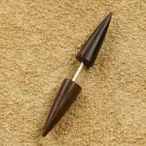 Fakepiercing Holz Kegel s
