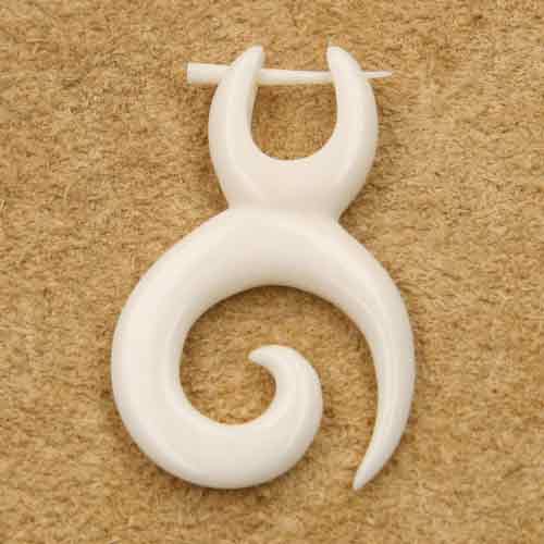 Spirale Ohrschmuck Handarbeit Knochen Ohrring