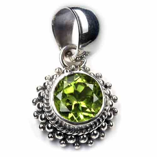 Peridot Edelstein Anhänger 925 Silber
