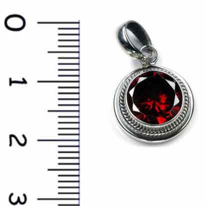 Granat Edelstein Anhänger 925 Silber