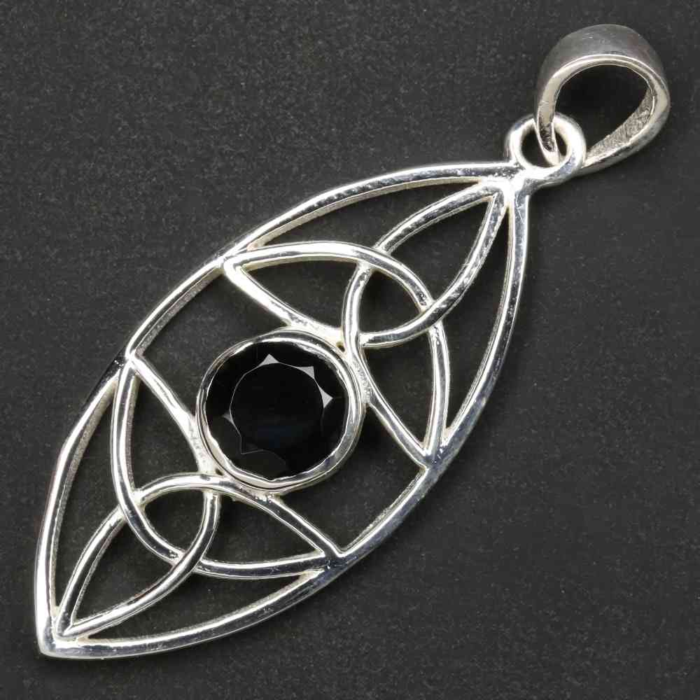 Onyx Edelstein Anhänger 925 Silber