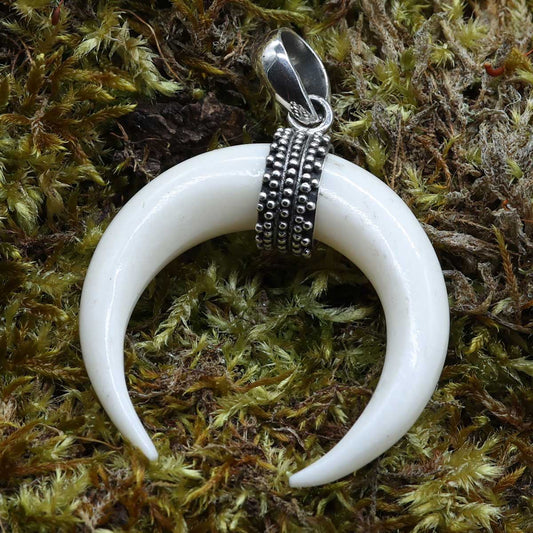 Knochen Sichel Anhänger 925 Silber