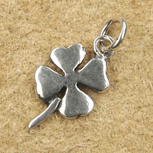Kleeblatt Silber Anhänger Glücksbringer Kettenanhänger