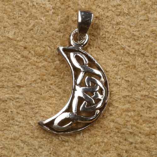 Keltischer Kettenanhänger Mond Silberschmuck