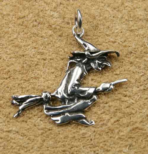 Hexe Silber Anhänger Schmuck Kettenanhänger
