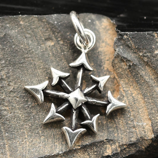 Chaosstern klein dezent Silber Anhänger 925