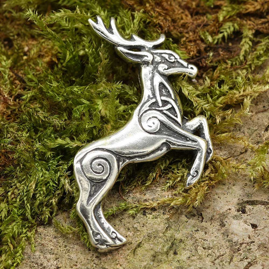 Keltischer Hirsch Kettenanhänger Silber Schmuck Herr des Waldes