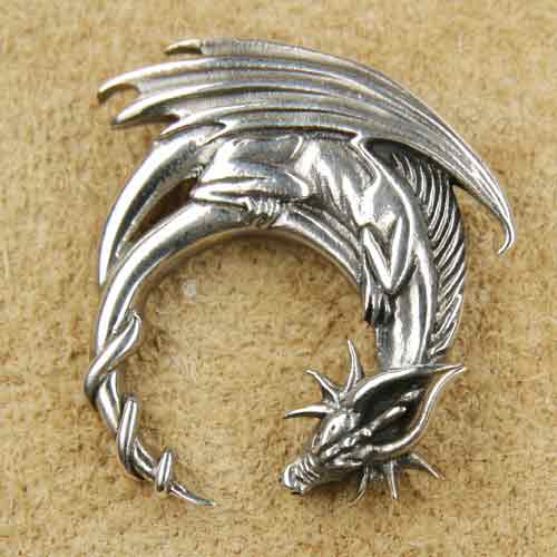 Drache Silber Schmuck Kettenanhänger