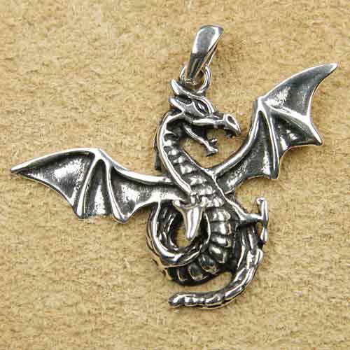 Schwarzer Drache 925 Sterlingsilber