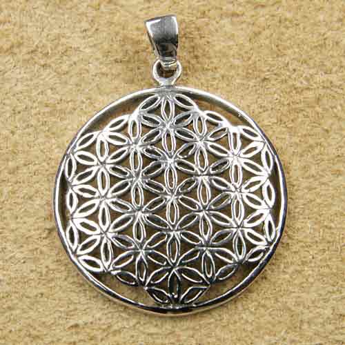 Blume des Lebens edler Silberanhänger Damen Herren Schmuck 925 Silber