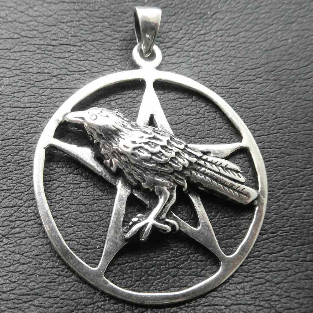 Rabe 925er Silberschmuck Anhänger