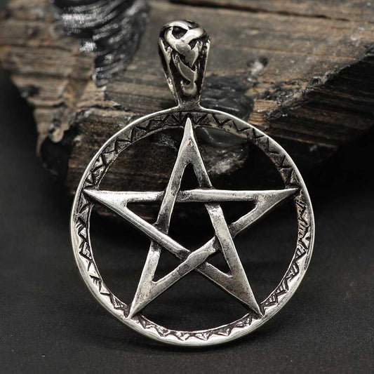 Wicca Anhänger Silber 925 Pentagramm Hexenstern Gothicschmuck