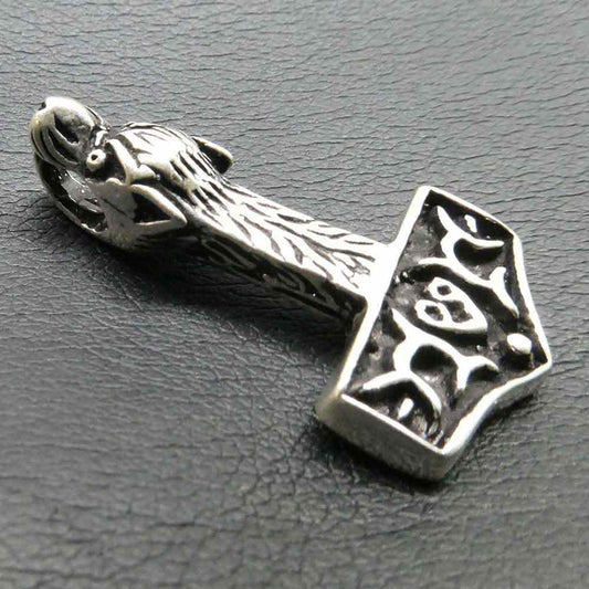 Wolfshammer Schmuck Kettenanhänger 925 Silber Wikinger Anhänger
