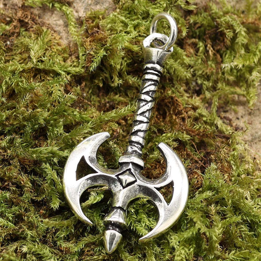 Streitaxt Anhänger Silber großer Schmuckanhänger aus edlem Sterlingsilber