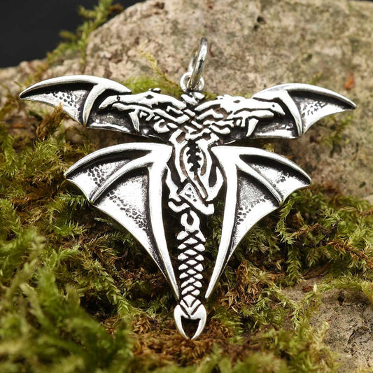 Keltische Drachen Anhänger schwerer Silberanhänger