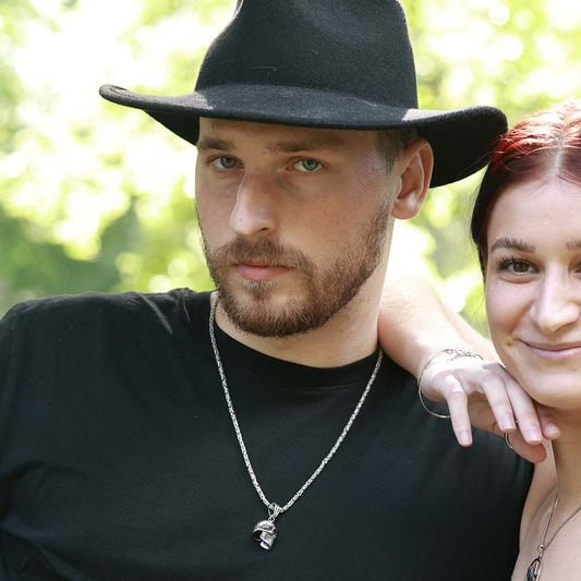 Totenkopf Schmuck Anhänger 925 Silber Gothic Silberanhänger